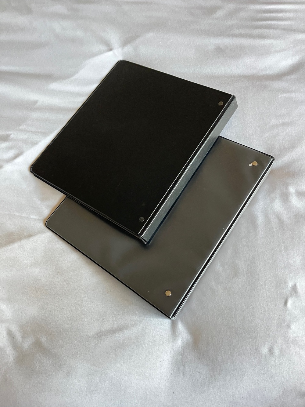 Yoobi Black 1-Inch 3-Ring Binder Set of 2 Clear Cover & Interior Pocket
